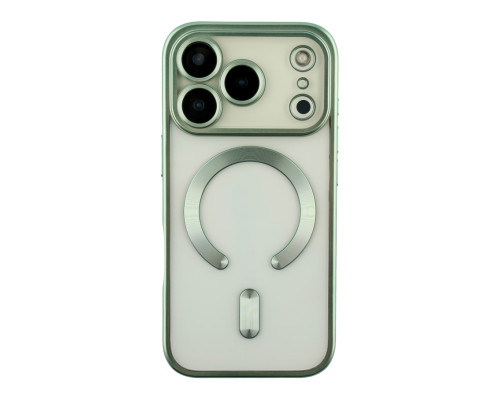 Чохол TPU Metallic Chrome Full Camera with Magsafe для iPhone 17 Pro Max Chrome Green ma38678_3867913