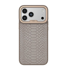 Чохол Kajsa Glamorous Collection Snake Pattern with MagSafe для iPhone 17 Pro Desert Gold O-Ring ma240161_634076 4894505233058