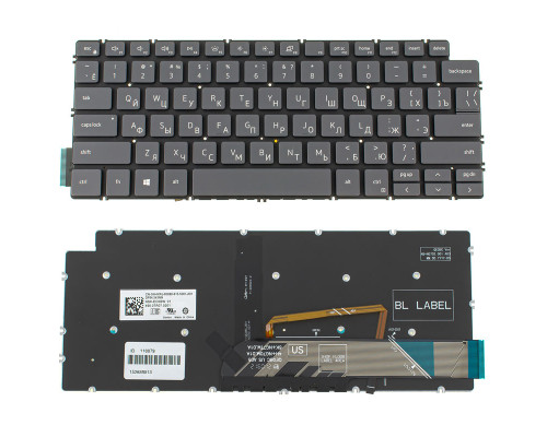 Клавіатура для ноутбука DELL (Inspiron: 5390, 5490, 7490) rus, black, без фейму, підсвічування клавіш (оригінал) NBB-110879