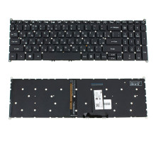 Клавіатура для ноутбука ACER (AS: A317-51, A317-32) rus, black, без кадру, підсвічування клавіш (оригінал) NBB-110923