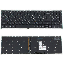 Клавіатура для ноутбука ACER (AS: A317-51, A317-32) rus, black, без кадру, підсвічування клавіш (оригінал) NBB-110923