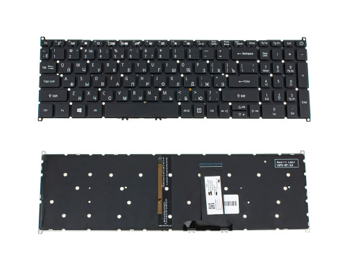 Клавіатура для ноутбука ACER (AS: A317-51, A317-32) rus, black, без кадру, підсвічування клавіш (оригінал) NBB-110923