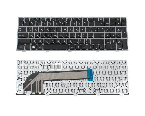 Клавіатура для ноутбука HP (ProBook: 4540s, 4545s) rus, black, silver frame