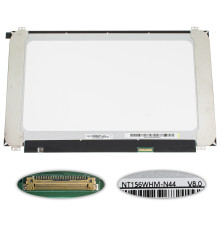 Матриця 15.6" NT156WHM-N44 (1366*768, 30pin(eDP), LED, SLIM(вертикальні вушка), матова, роз'єм справа внизу), ширина 350мм (narrow border)) для ноутбука NBB-123254