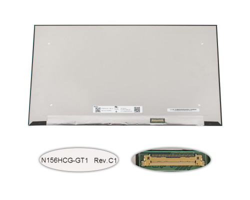 Матриця 15.6" N156HCG-GT1 (1920*1080, 30pin(eDP, IPS, 400cd/m2, колір 16.7M 72%), LED, SLIM(без доп. панелі), матова, роз'єм справа внизу) для ноутбука NBB-123287