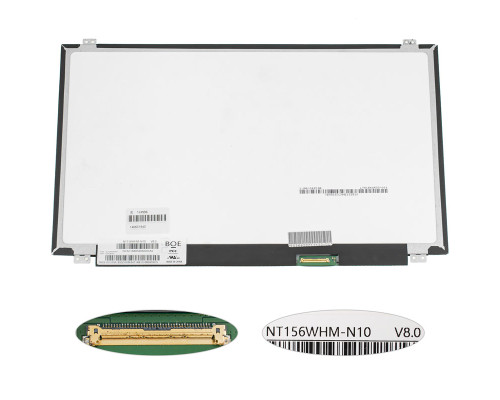 УЦІНКА! Матриця 15.6" NT156WHM-N10 (1366 * 768, 40pin, LED, SLIM (вертикальні вушка), глянець, роз'єм праворуч внизу) для ноутбука (renew NBB-124996