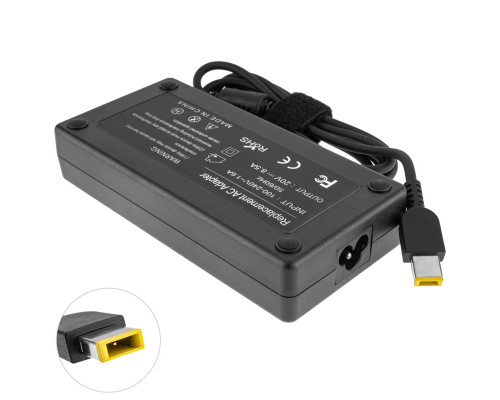 Блок живлення для ноутбука LENOVO 20V, 8.5A, 170W, USB+pin (Square 5 Pin DC Plug), (Replacement AC Adapter) black (без кабелю!) NBB-132180