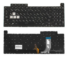 Клавіатура для ноутбука ASUS (G731GU, G731GV) rus, black, без кадру, підсвічування клавіш (RGB 4) (оригінал) NBB-132395