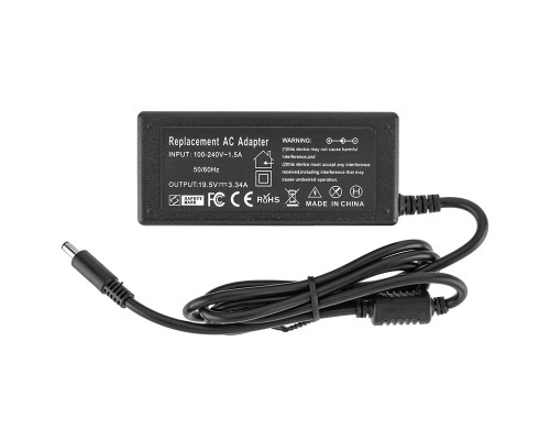 Блок живлення для ноутбука DELL 19.5V, 3.34A, 65W, 4.5*3.0-PIN, (Replacament AC Adapter) black (без кабелю !) NBB-133804