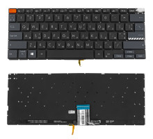 Клавіатура для ноутбука ASUS (X3400, X7400 series), ukr, black, без кадру, підсвічування клавіш (Red Esc) (ОРИГИНАЛ) NBB-139585