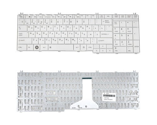 Клавіатура для ноутбука TOSHIBA (C650, C655, L650, L655, C660, L670, L675) rus, white NBB-31227