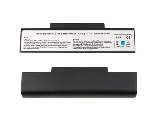 Батарея для ноутбука ASUS A32-K72 (A72, K72, K73, N71, N73, X77) 10.8V 5200mAh Black