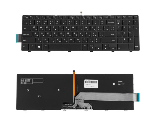 Клавіатура для ноутбука DELL (Inspiron: 3541, 3542, 3543, 5542, 5545, 5547) rus, black, підсвічування клавіш NBB-43061