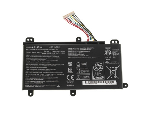 Оригінальна батарея для ноутбука ACER AS15B3N (Predator 15 G9-591, G9-593) 14.8V 6000mAh 88.8Wh Black (KT.00803.005) NBB-50564