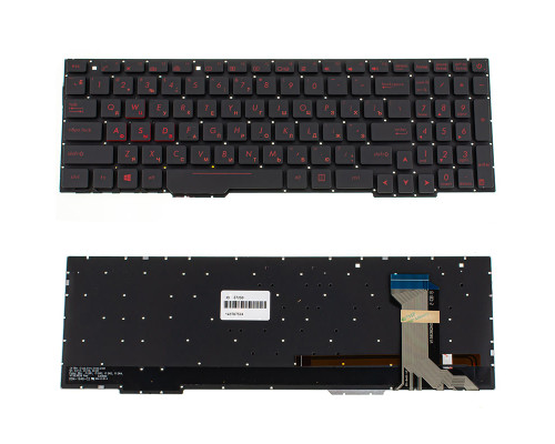 Клавіатура для ноутбука ASUS (GL553 series) rus, black, без фрейма, подcветка клавіш NBB-57250