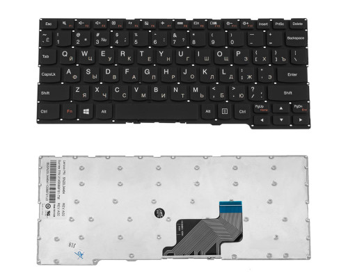 Клавіатура для ноутбука LENOVO (Yoga: 300-11IBY, 300-11IBR), rus, black, без фрейма NBB-66568