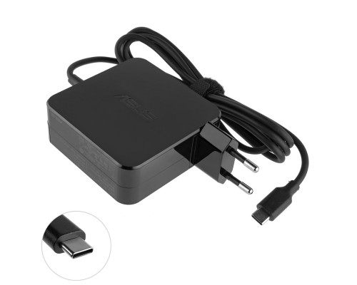 Оригінальний блок живлення для ноутбука ASUS USB-C 65W, Type-C, квадратний, адаптер+перехідник, Black (0A001-00443300) NBB-74516