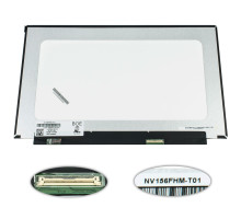 Матриця 15.6 NV156FHM-T01 touch (1920*1080, 40pin(eDP, IPS), LED, SLIM(без планок та вушок), глянець, роз'єм праворуч знизу) для ноутбука NBB-76956