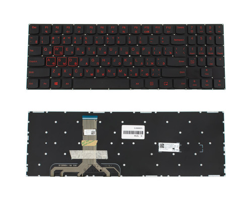 Клавіатура для ноутбука LENOVO (Legion: Y520-15) rus, black, без кадру (RED) (ОРИГІНАЛ) NBB-78780