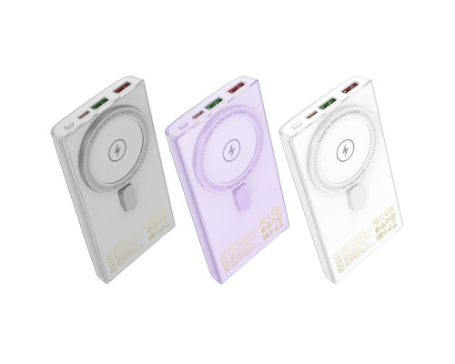 Універсальна Мобільна Батарея Power Bank Hoco Q22 Taurus 22.5W+PD20W magnetic digital display 10000mAh Колір Бiлий 6942007612159