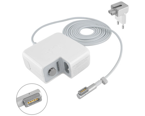 Оригінальний блок живлення для ноутбука APPLE MagSafe 14.5V, 3.1A, 45W, 5pin, White (з євро-адаптером) NBB-82164