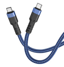 Кабель USB Hoco U110 60W Type-C to Type-C 1.2m Колір Синій 6931474770639