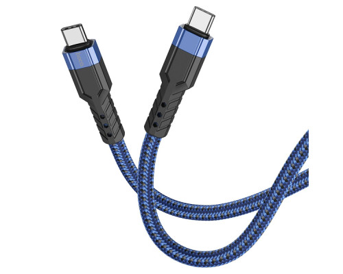 Кабель USB Hoco U110 60W Type-C to Type-C 1.2m Колір Синій 6931474770639