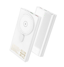 Універсальна Мобільна Батарея Power Bank Hoco Q22 Taurus 22.5W+PD20W magnetic digital display 10000mAh Колір Бiлий 6942007612159