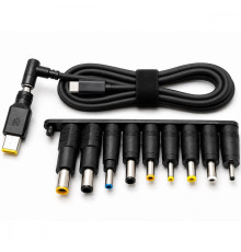 Кабель для ноутбука Type-C to DC 10in1 65W black 2003000341218