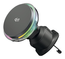 Автомобільний тримач з Бездротовим ЗП Proove Light Crystal Qi2.2 25W gray 2003000293234 6901116391539