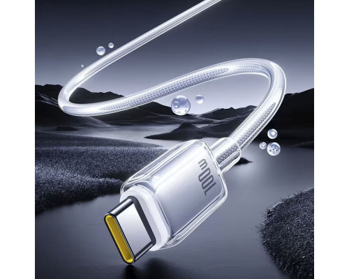 Кабель Baseus Crystal Fast Charging Data USB to Type-C (Car Charging Supported) 100W/7.5W (1m) white 2003000306835 6942521204892