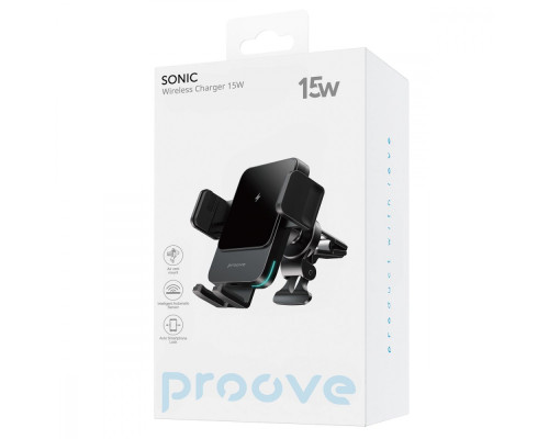 Автомобільний тримач з Бездротовим ЗП Proove Sonic 15W black 2001001847159 6901116487393