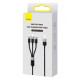 Кабель Baseus StarSpeed 1-for-3 Fast Charging (Micro USB+Lightning+Type-C) 3.5A 1.2m black 2003000272536 6932172622268
