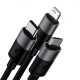 Кабель Baseus StarSpeed 1-for-3 Fast Charging (Micro USB+Lightning+Type-C) 3.5A 1.2m black 2003000272536 6932172622268