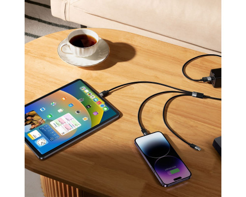 Кабель Baseus StarSpeed 1-for-3 Fast Charging (Micro USB+Lightning+Type-C) 3.5A 1.2m black 2003000272536 6932172622268