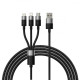 Кабель Baseus StarSpeed 1-for-3 Fast Charging (Micro USB+Lightning+Type-C) 3.5A 1.2m black 2003000272536 6932172622268