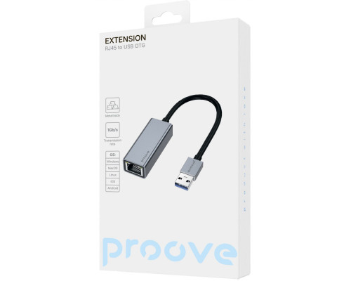 Перехідник OTG Proove Extension RJ 45 to USB silver 2003000357172 6901119285347