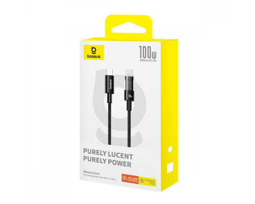 Кабель Baseus Gem Fast-Charging Data Cable Type-C to Type-C 100W 1m black 2003000165159 6932172658779