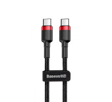 Кабель Baseus Cafule Type-C to Type-C PD 2.0 60W (1m) red/black