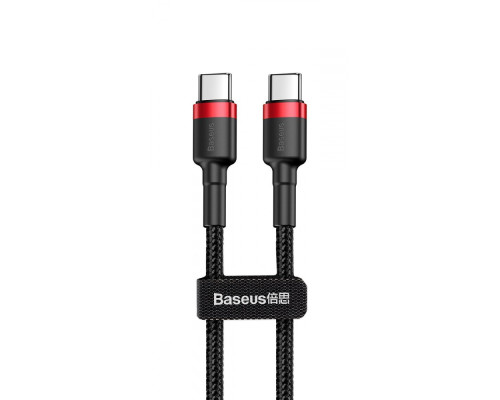 Кабель Baseus Cafule Type-C to Type-C PD 2.0 60W (1m) red/black