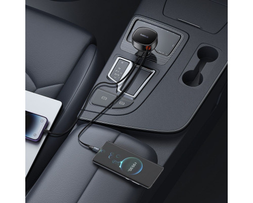 АЗП Baseus Enjoyment Pro Car Charger USB + Retractable Type-C Cable 60W black 2003000238525 6932172635817