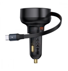 АЗП Baseus Enjoyment Pro Car Charger USB + Retractable Type-C Cable 60W black 2003000238525 6932172635817
