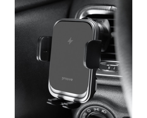 Автомобільний тримач з Бездротовим ЗП Proove Nitro Charge 15W matte black 2003000250619 6901111669909