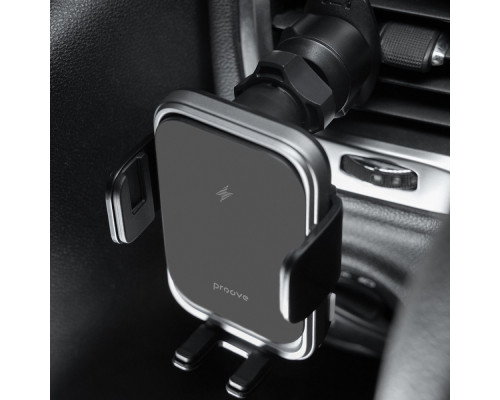 Автомобільний тримач з Бездротовим ЗП Proove Nitro Charge 15W matte black 2003000250619 6901111669909