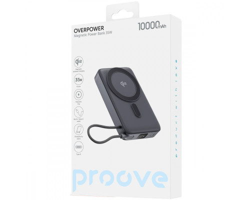 Портативна Батарея Proove OverPower 35W 10000mAh Qi2 black 2003000228335 6901116442583