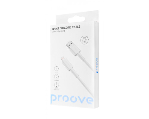 Кабель Proove Small Silicone Lightning 2.4A (1m) white