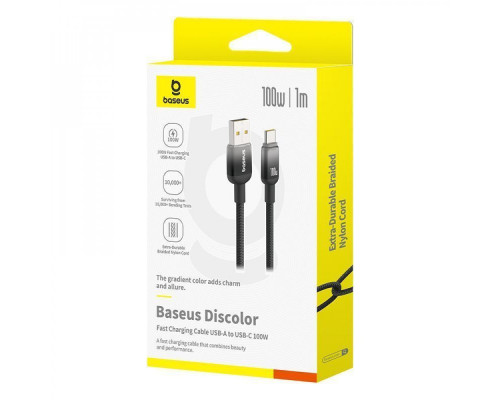 Кабель Baseus Discolor Series Fast Charging Type-C 100W (1m) black 2003000212877 6932172668068