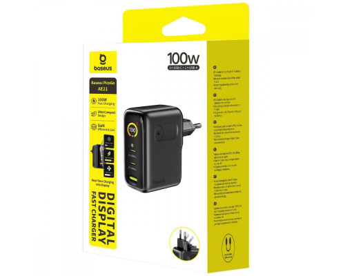 МЗП Baseus PicoGo AE21 100W (2Type-C + USB) + Кабель Type-C to Type-C 100W (1.5m) black 2003000306934 6953156211780
