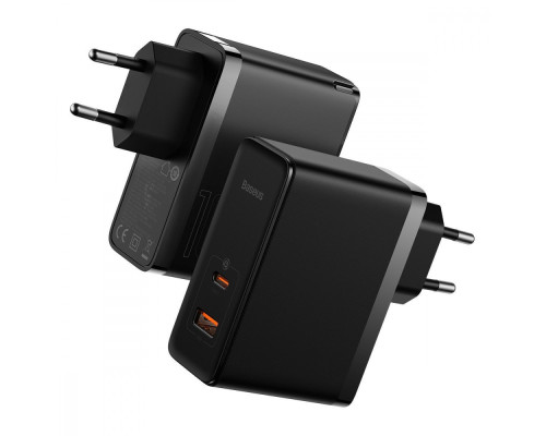 МЗП Baseus GaN5 Pro 100W (Type-C + USB) + Кабель Type-C + Type-C black