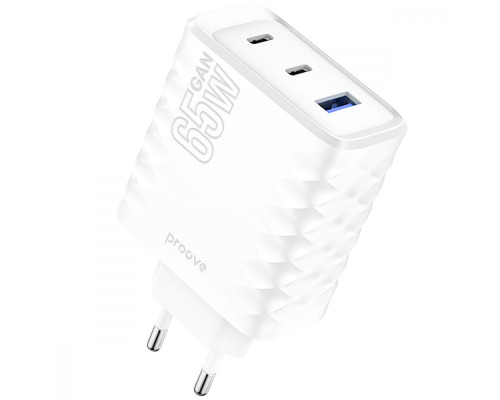 МЗП Proove Speed Surge Gan 65W (USB + 2 Type-C) white 2001001868147 6901111463231